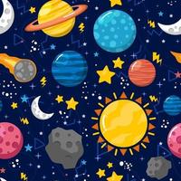 Seamless Pattern Celestial Bodies Background vector