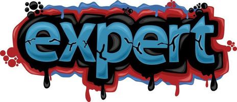 colorful EXPERT writing graffiti design vector