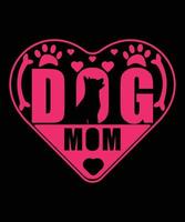 Dog Mom Typography T-shirt Design vector