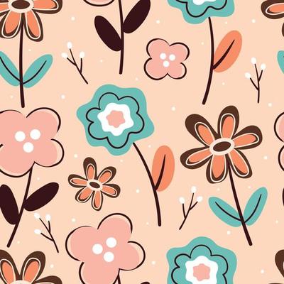 seamless pattern flower and leaf. spring wallpaper for fabric print, textile, gift wrap paper