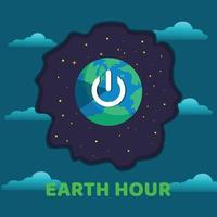 Illustration of an earth hour with a background between night and day vector