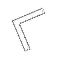 herramienta de ángulo icono plano de 90 grados. herramienta de precisión. regla de esquina ilustración vectorial vector