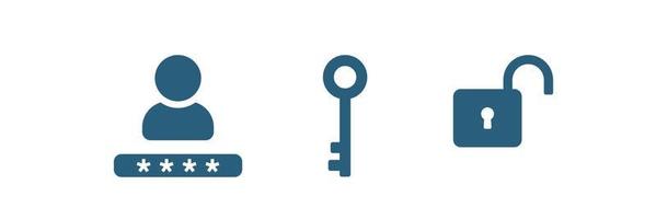 Password icon. Account protection, security key, danger warning, wrong password. Design element. Vector