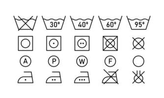 concepto de arte de línea de icono de lavandería. telas símbolo enemigo lavado de ropa. vector