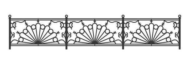 Fence-grid pattern.Forged fence Decor element silhouette. Vector