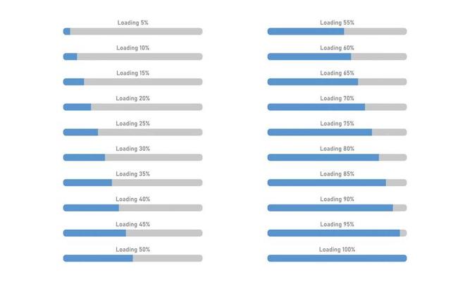 Progress bar percent line interface. Upload Download Loader Web element. Vector illustration