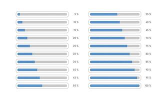 Percent progress bar line interface. Upload Download Loader Web element. Vector illustration