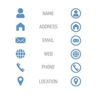 Set of business information line icon. Contacts for website. Symbols for communication. Vector