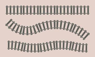 Train way outline set. Path Destination Road. Vector illustration