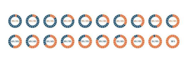 Percent progress bar. Informational cycle concept. Loading process. Vector illustration