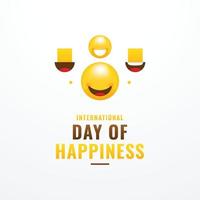 día de la felicidad con diseño de sonrisa vector