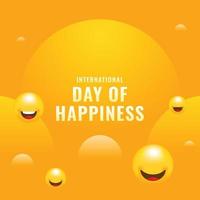 día de la felicidad con diseño de sonrisa vector