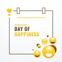 día de la felicidad con diseño de sonrisa vector