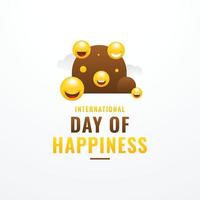 día de la felicidad con diseño de sonrisa vector