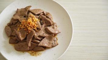 homemade stir-fried pork liver with garlic on plate video