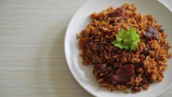 Nasi goreng - fried rice with pork in Indonesia style - Asian food style video