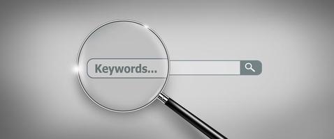 Search Engine Optimisation - SEO - with Magnifying glass on Network and Social Media.