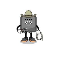 Character mascot of keyboard control button as a cowboy vector