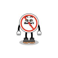 no smoking sign cartoon couple with shy pose vector