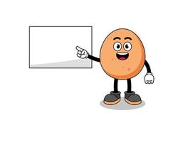 egg illustration doing a presentation vector