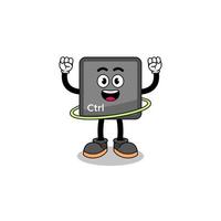 Character Illustration of keyboard control button playing hula hoop vector