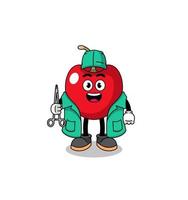 Illustration of cherry mascot as a surgeon vector