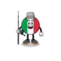 Mascot Illustration of italy flag fisherman vector