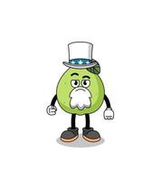 Illustration of guava cartoon with i want you gesture vector