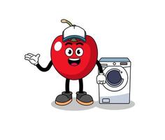 cherry illustration as a laundry man vector