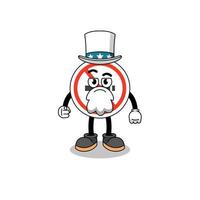 Illustration of no smoking sign cartoon with i want you gesture vector