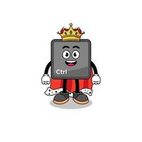 Mascot Illustration of keyboard control button king vector