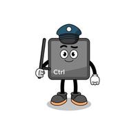 Cartoon Illustration of keyboard control button police vector