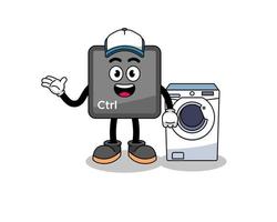 keyboard control button illustration as a laundry man vector