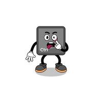 Character Illustration of keyboard control button with tongue sticking out vector