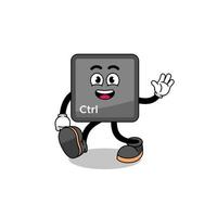 keyboard control button cartoon walking vector