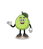 guava cartoon with welcome pose vector