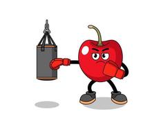 ilustración de boxeador cereza vector