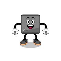 keyboard control button cartoon with surprised gesture vector