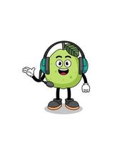 Mascot Illustration of guava as a customer services vector