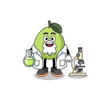 Mascot of guava as a scientist vector