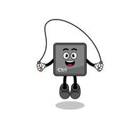 keyboard control button mascot cartoon is playing skipping rope vector