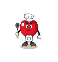 Mascot Illustration of cherry chef vector