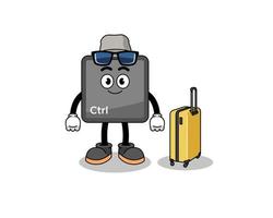 keyboard control button mascot doing vacation vector