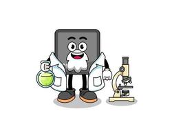 Mascot of keyboard control button as a scientist vector