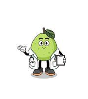 Cartoon mascot of guava doctor vector