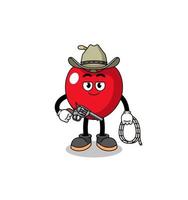 Character mascot of cherry as a cowboy vector