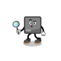 Mascot of keyboard control button searching vector