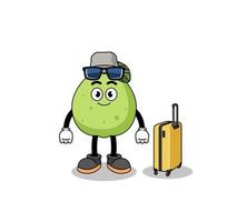 guava mascot doing vacation vector