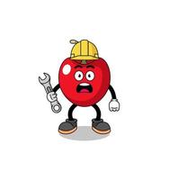 Character Illustration of cherry with 404 error vector