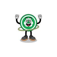 Character Illustration of recycle sign playing hula hoop vector